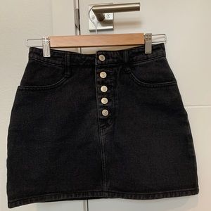 John Galt Black Denim Skirt